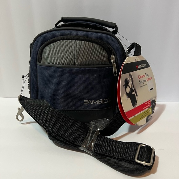 AMBICO Camera/Accessor Bag BC03GA NWT Blue  Gray Strap And Belt Loop - Picture 1 of 16